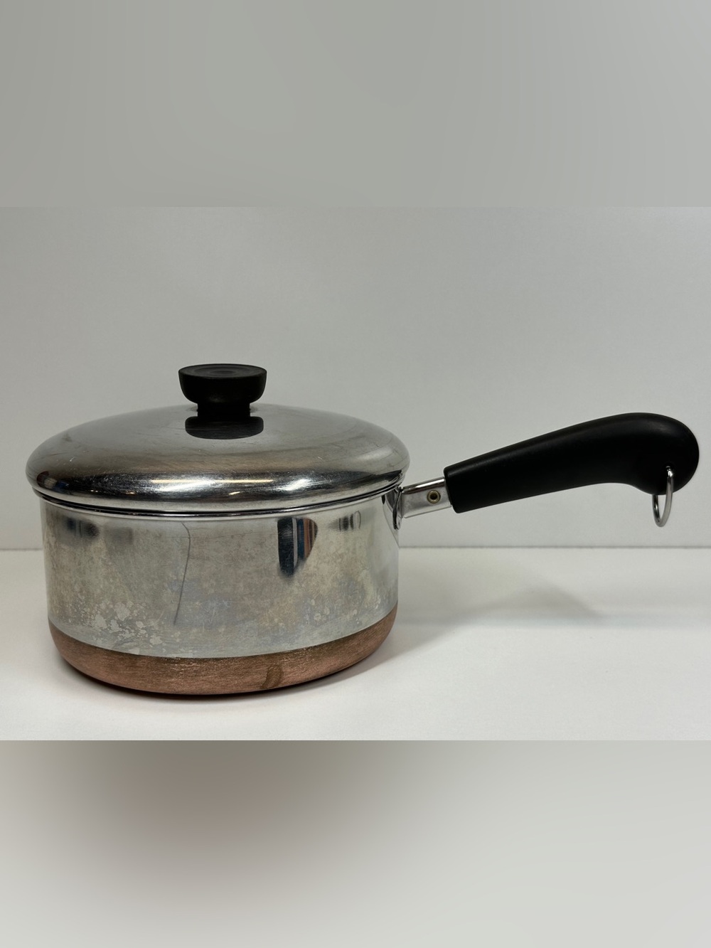 Revere Ware 1801 2 Qt. Sauce Pan/Pot Copper Clad Clinton, ILL USA & Lid Vtg